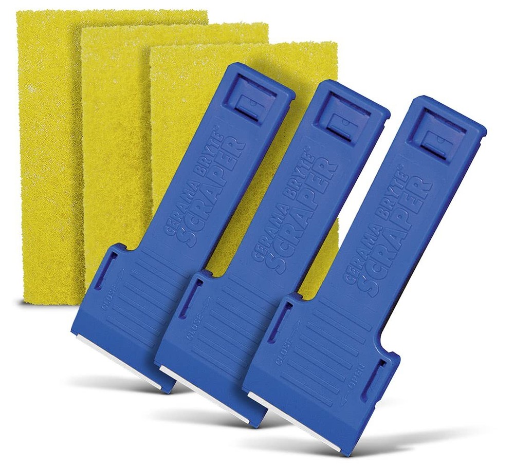 3 x Scraper & 3 x Pad Kit Cooktop and Stove Top Cleaner for Glass - Ceramic Surf