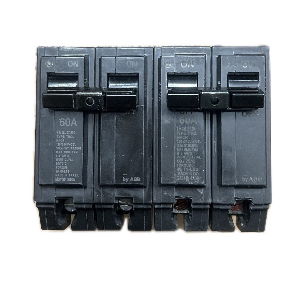 Lot Of 2 General Electric THQL2160 60Amp 2Pole 120/240VAC Breaker FREE SHIPPING