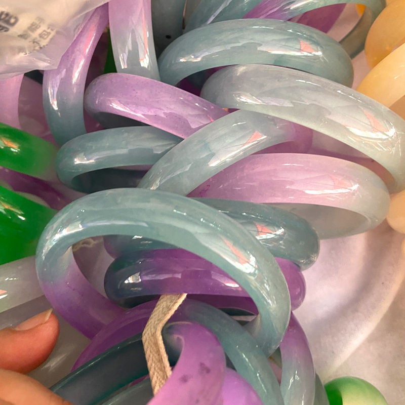 Genuine Natural Lavender Jade Gemstone Bangle Bracelet 53-64mm