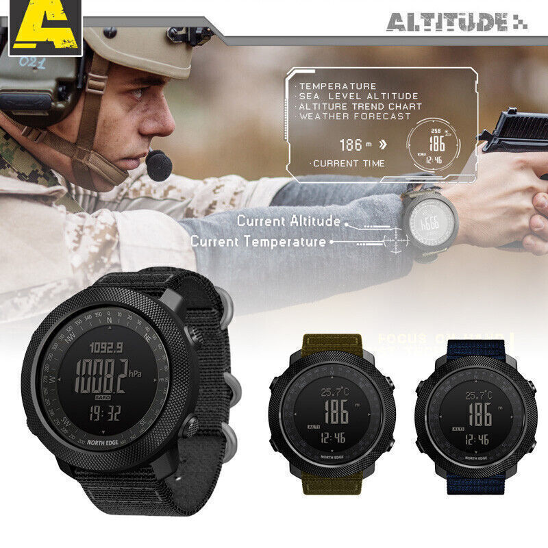 North Edge Apache 3 Smart Men Military Digital Sport Barometer Barometer Watch