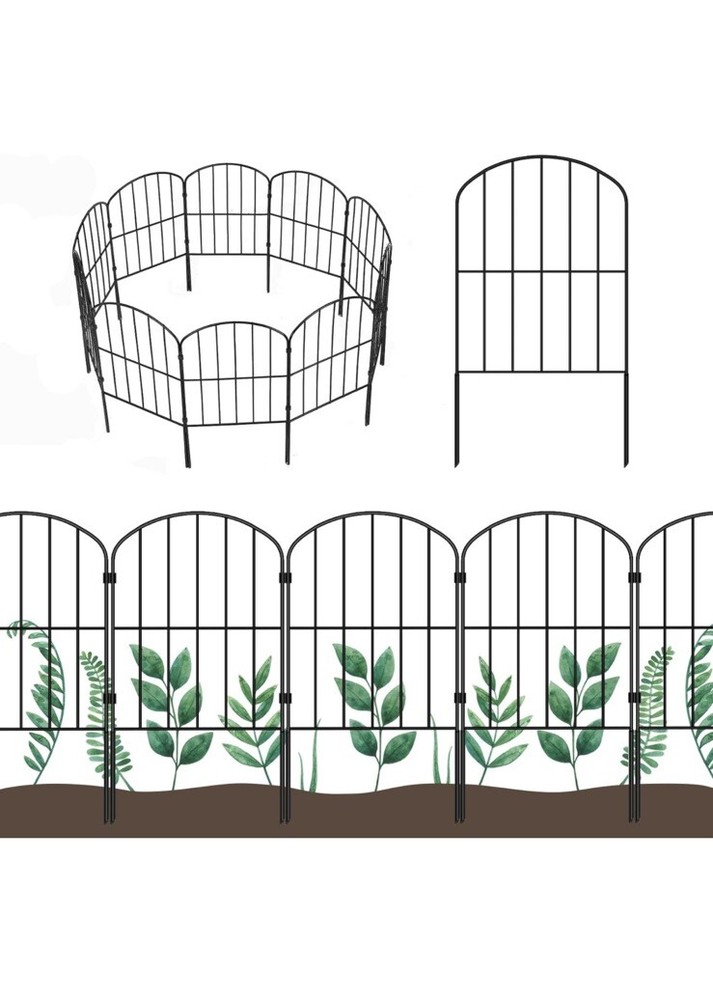 OUSHENG Decorative Garden Fence Fencing 10 Panels, 10ft (L) x 24in (H)