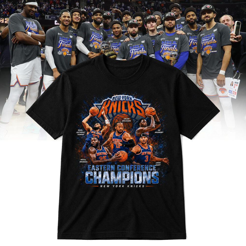 Basketball Knicks Eastern Conference Champions T-Shirt 2026 Champions Black Tee