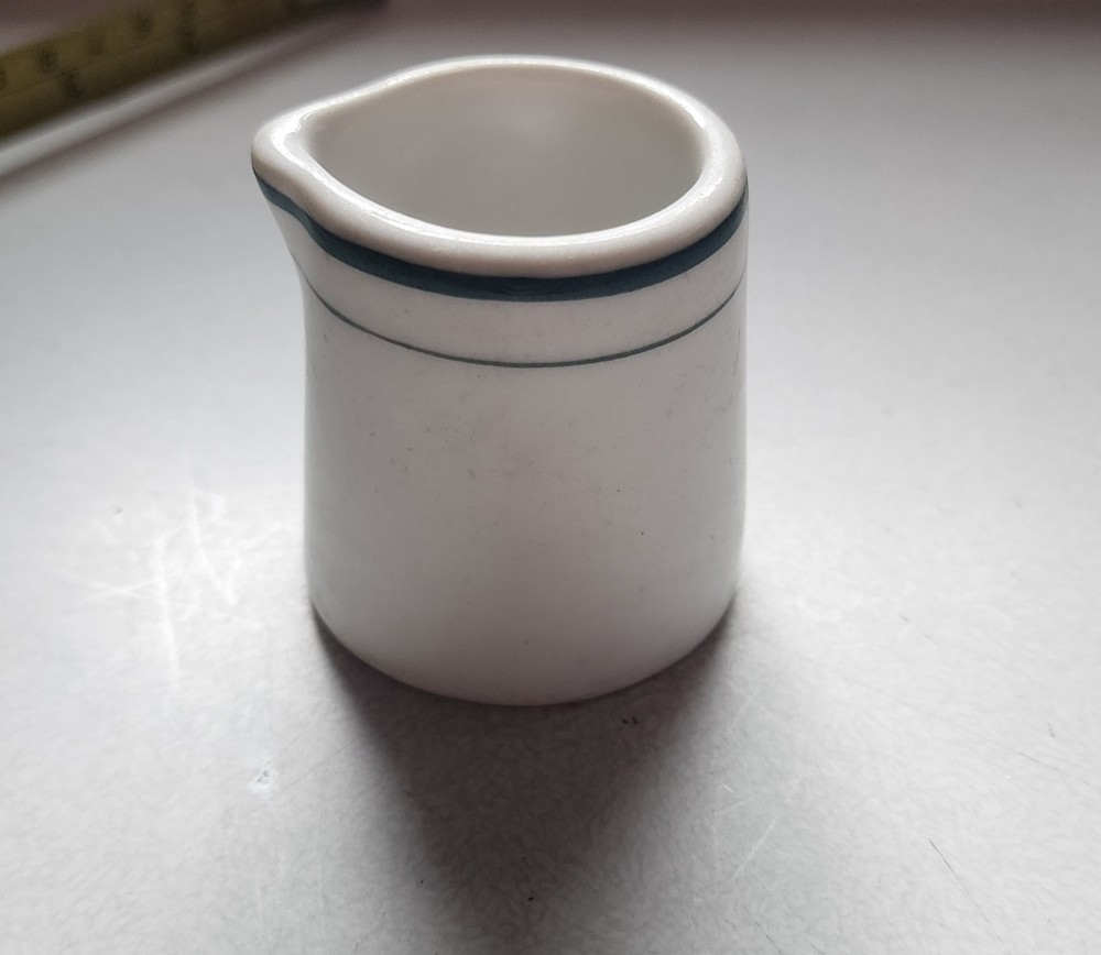 vintage Restaurant mini creamer with green stripes