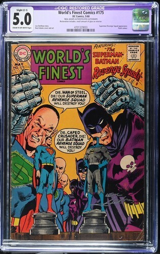 World's Finest Comics #175 1968 DC CGC 5.0 JSA Signed Neal Adams