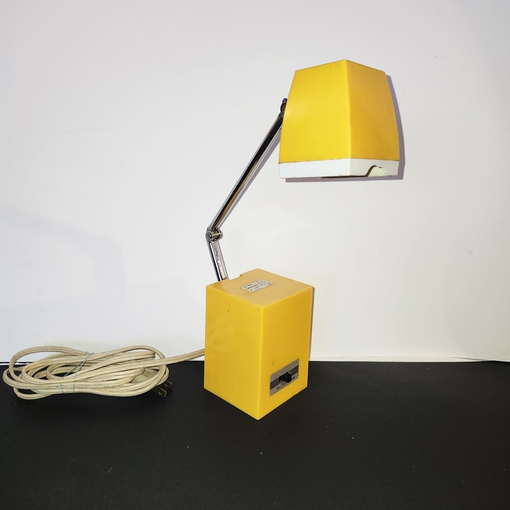 Retro 1960s Hamilton Yellow Folding Arm Desk Lamp - Adjustable & Portable