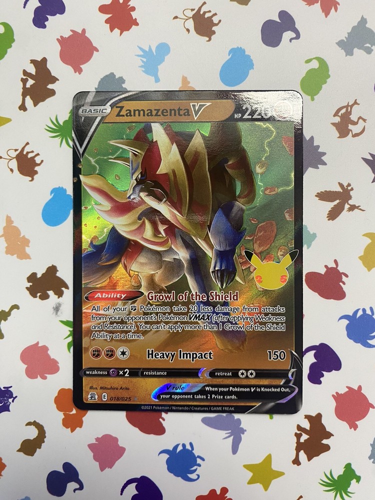 Zamazenta V 018/025 Ultra Rare Celebrations 25th Anniversary Read Description🍀