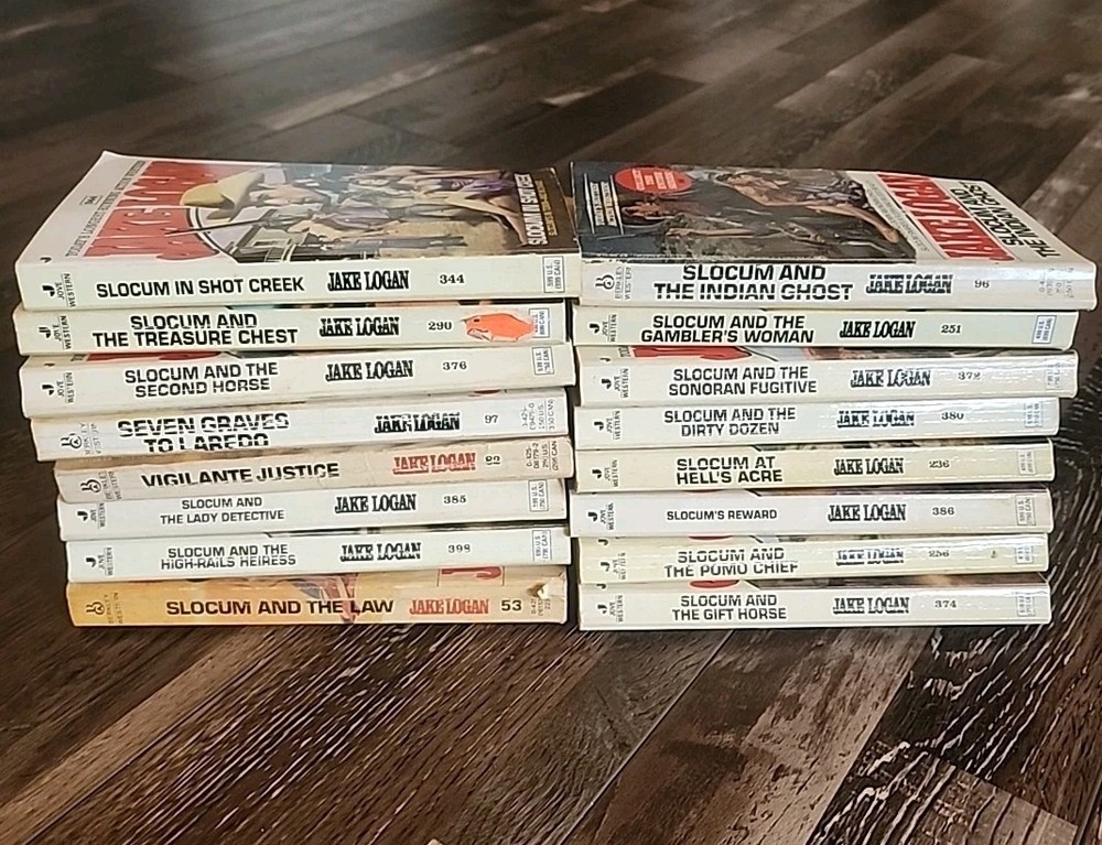 Lot Of 20 Jake Logan Western Paperback Books Slocum Series Mixed Titles