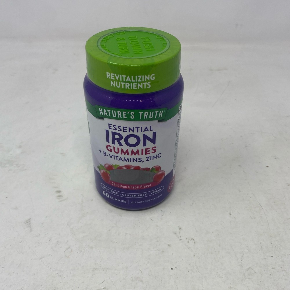 Nature's Truth Iron Gummies + B-Vitamins & Zinc, Grape, 60ct