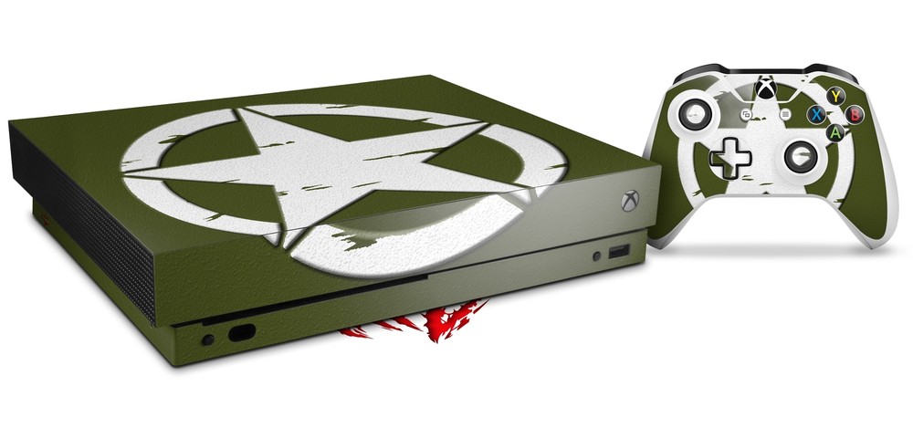 Skin Set for XBOX One X Distressed Army Star