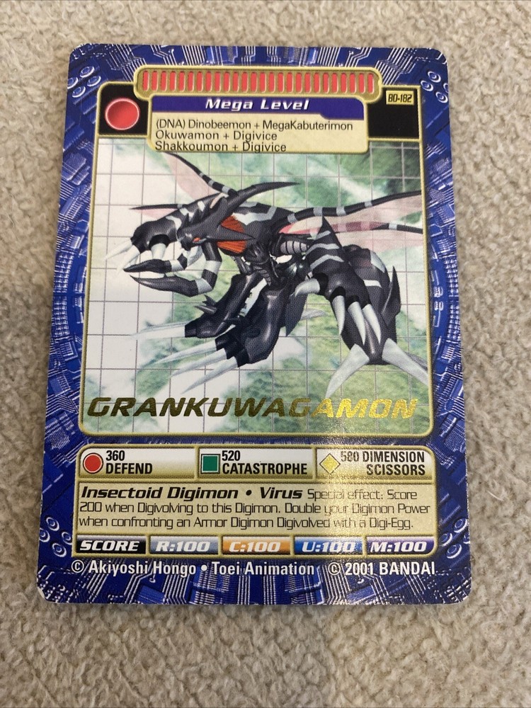 Digimon Digi Battle Series 4 Grankuwagamon BO-182 Gold Text Bandai Vintage