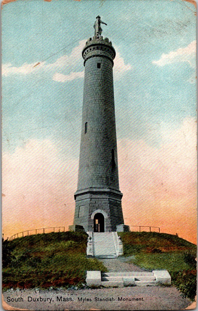 South Duxbury Massachusetts MA Myles Standish Monument Postcard