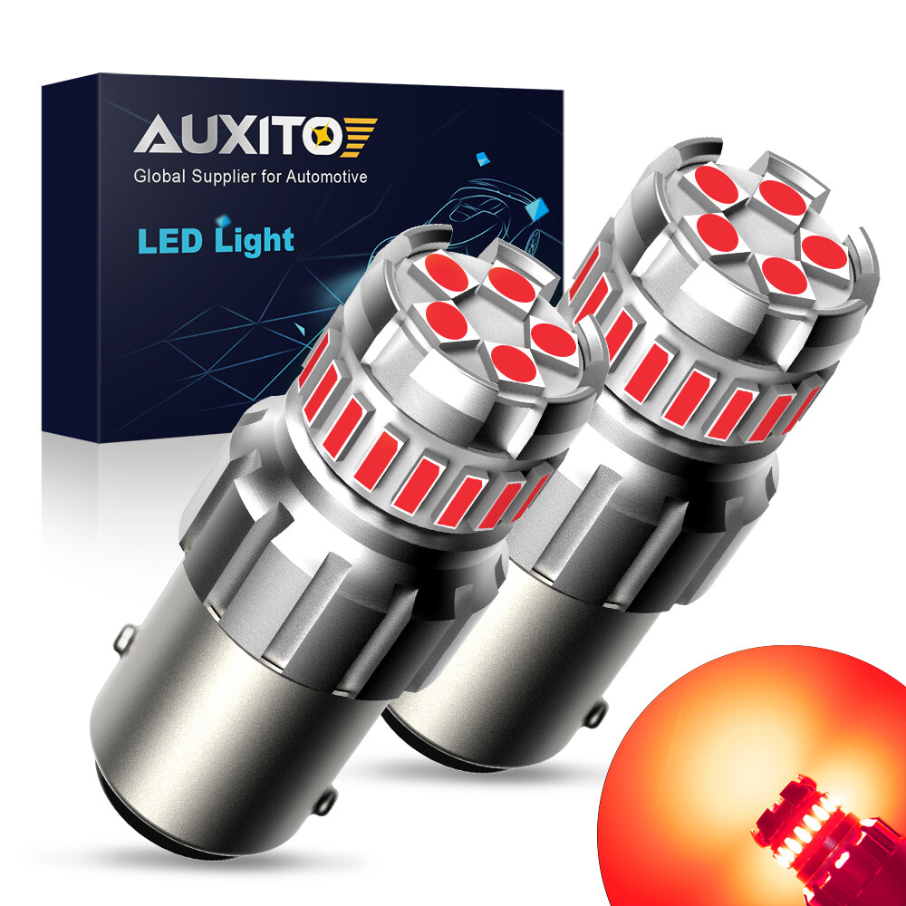2 Red LED Brake Tail Lights 1156 7506 P21W Error-Free Bulbs for Audi  