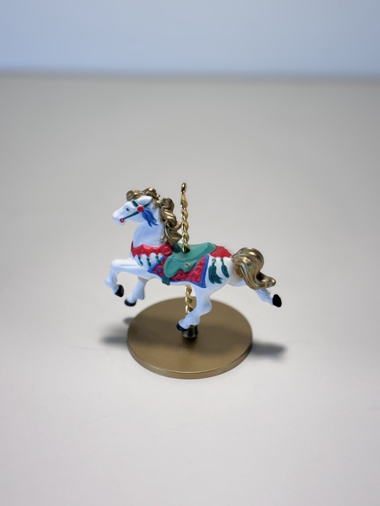 Hallmark 1989 Christmas Carousel Horse Snow 1st of 4 in Collection