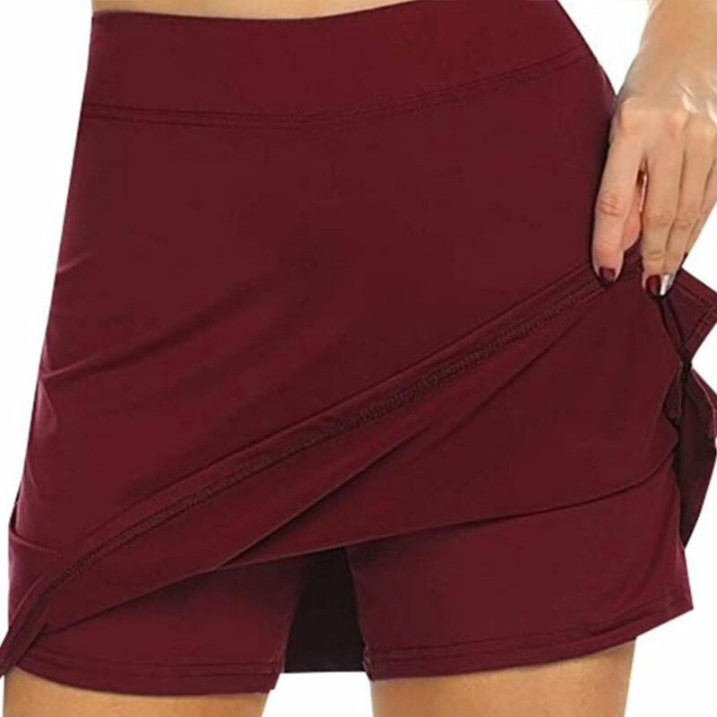 Women Active Lined Skort Running Tennis Sports Short Mini Gym Yoga Skirt Dress