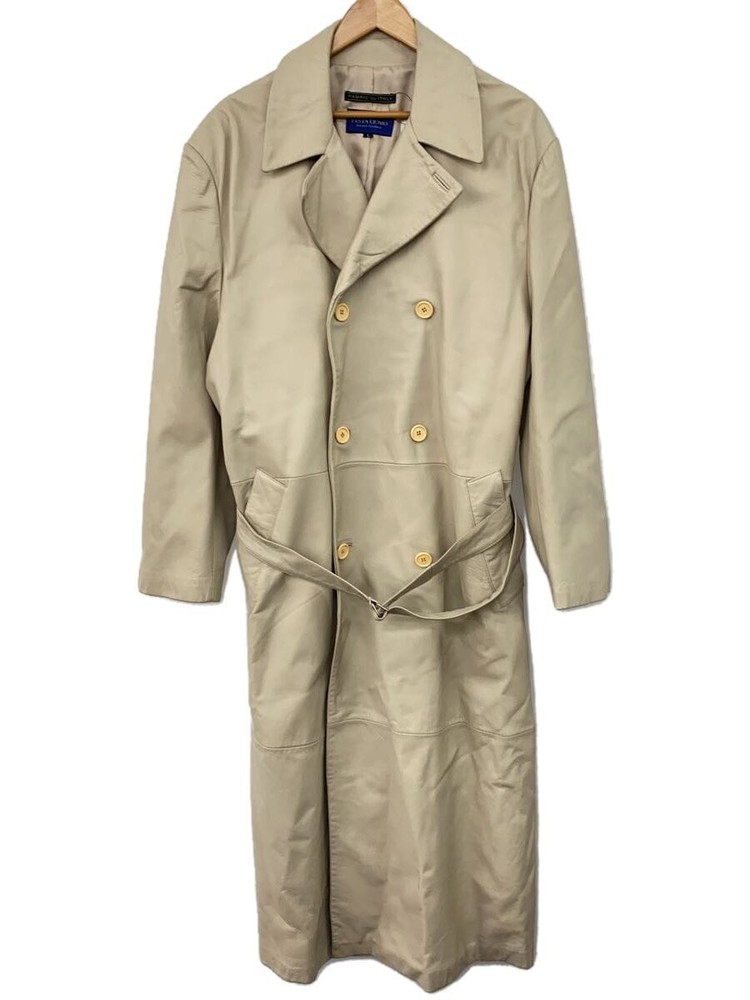 Stainless Steel Collar Coat/Ll/Faux Leather/Beg 1599