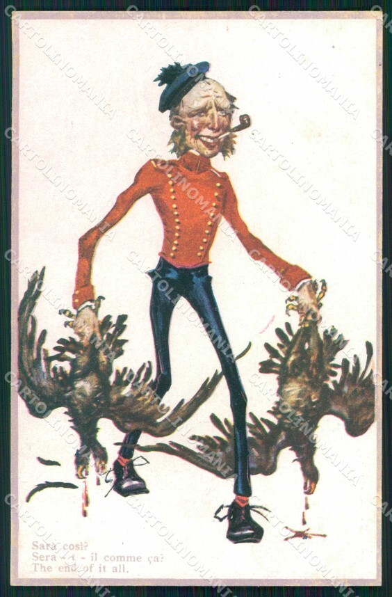 WWI WW1 Italian Propaganda Patriotic War Humor Codognato cartolina XF9005