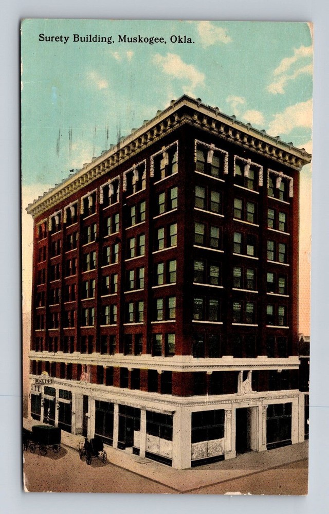Muskogee OK-Oklahoma, Surety Building, Vintage c1912 Postcard