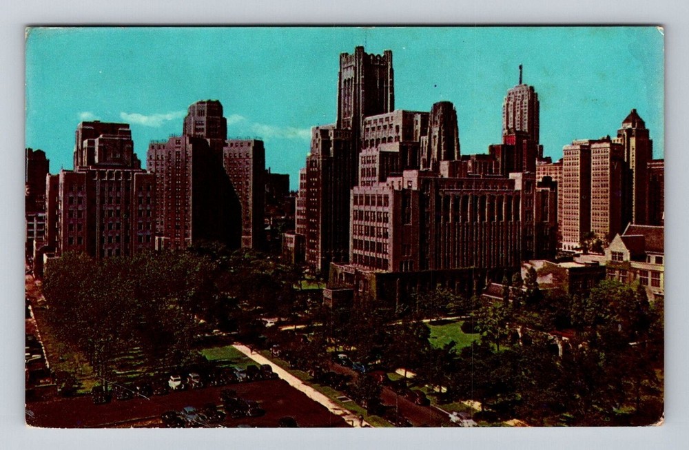 Chicago IL-Illinois, Aerial Northwestern University Vintage c1951 Postcard