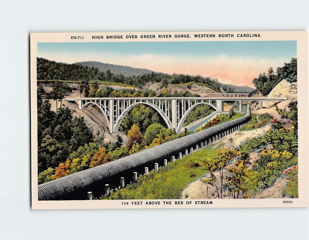 Postcard High Bridge Over Green River Gorge Western North Carolina USA