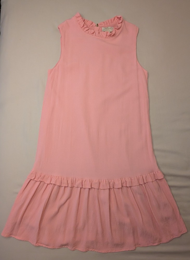 Kate Spade New York Girls 14 Pink Ruffle Party Easter Dress Drop Waist
