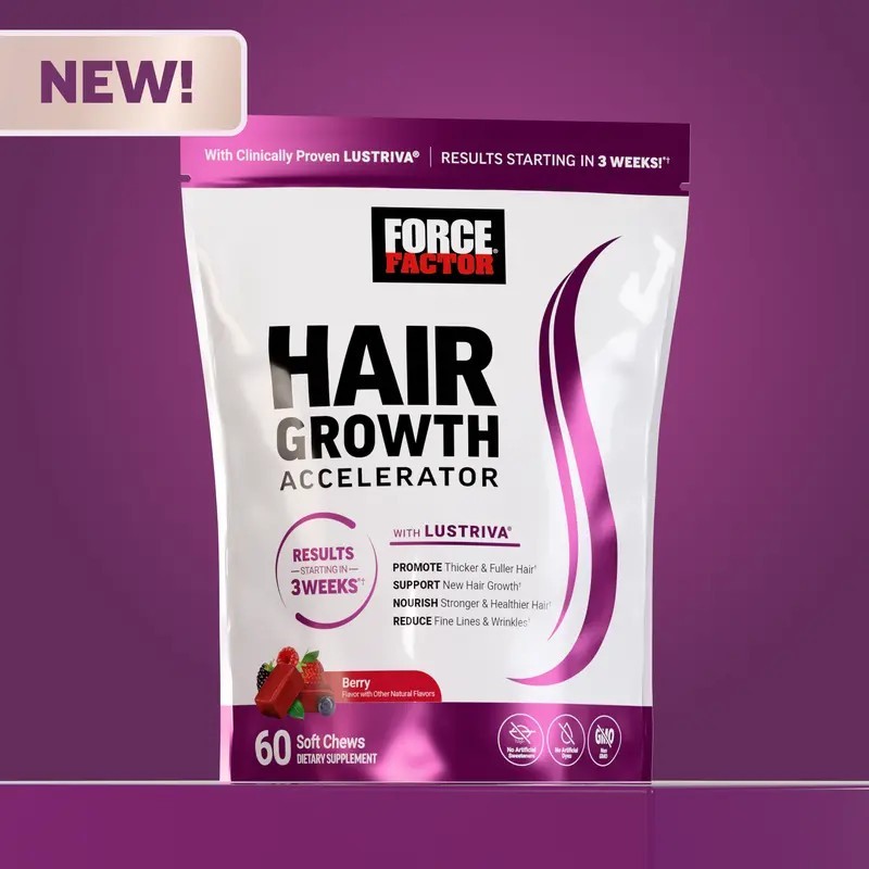 Force Factor Hair Growth Accelerator ,Stronger Hair, Biotin, Vitamin E & C
