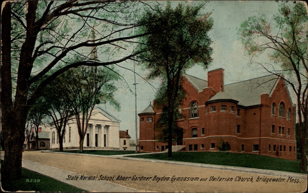 State Normal School Unitarian Church Bridgewater Massachusetts postcard s344