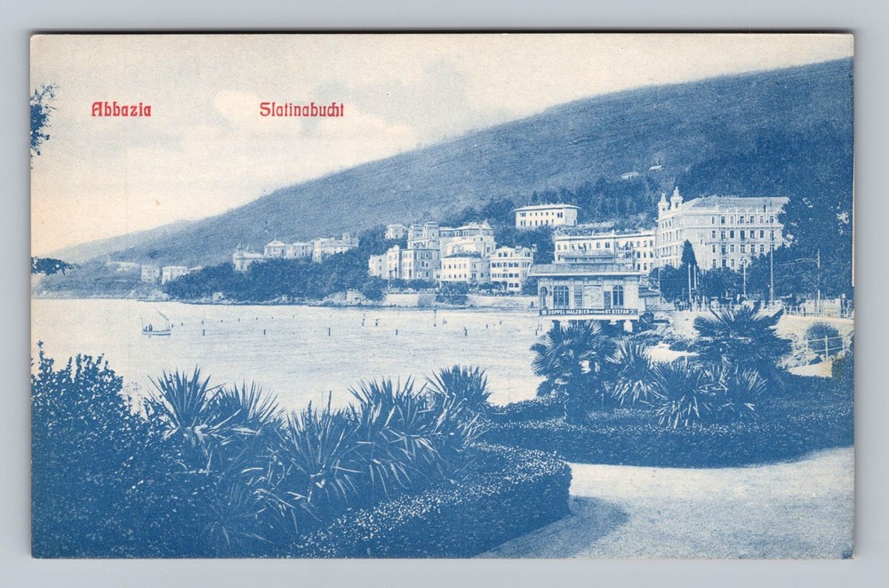 Croatia- Abbazia Kvarner Bay Panorama View Old Postal PC View Vintage Postcard