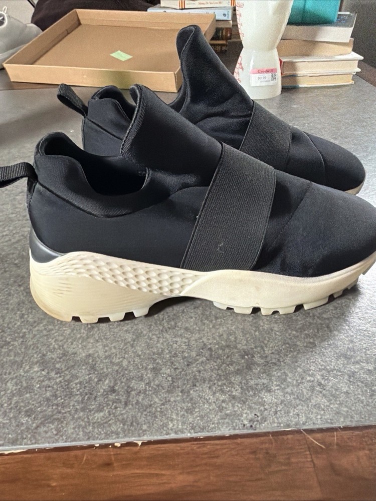 J/Slides NYC Platform Slip On Sneakers Women’s Size 8 Black Neoprene Chunky Sole