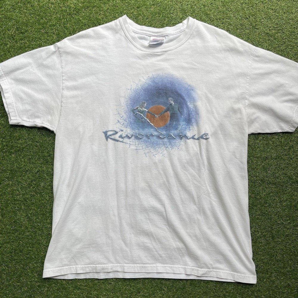 Vintage 90s Riverdance The Show T-Shirt Large White VTG Broadway Dance Tee
