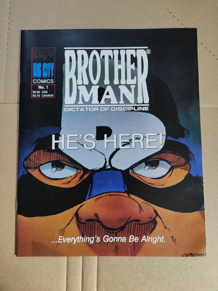 Brother Man Dictator of Discipline 1 3rd Print Big City Comics 1990 Sims Nice VF