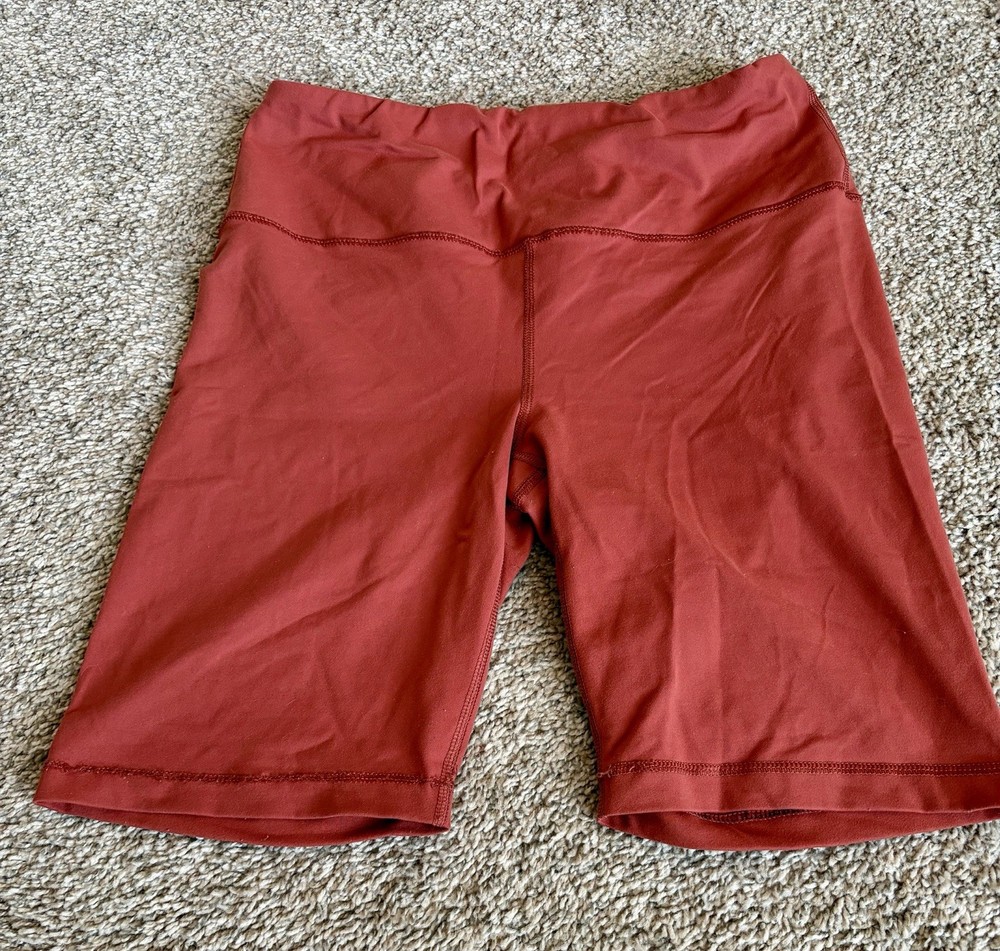 90 Degree by Reflex Women's Rust Biker Shorts Athletic Nylon Spandex Activewear