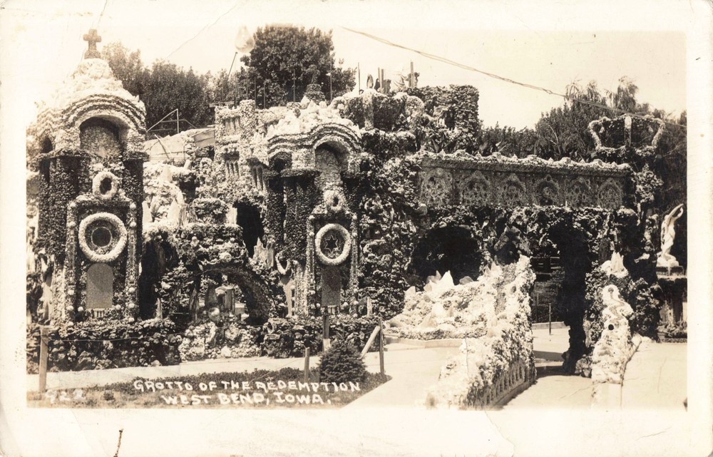 RPPC West Bend IA THE GROTTO of the REDEMPTION Worlds Largest Man-Made Grotto!!!