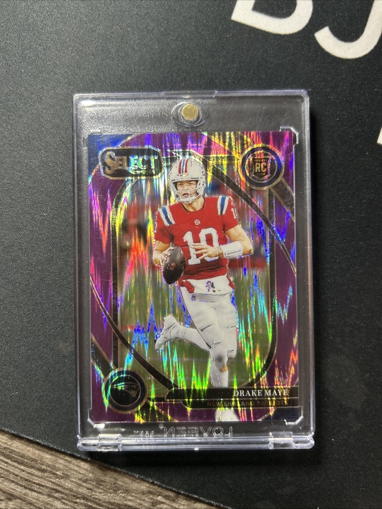 2024 Panini Select - Club Level Drake Maye #218 Purple Shock Prizm /360 (RC)
