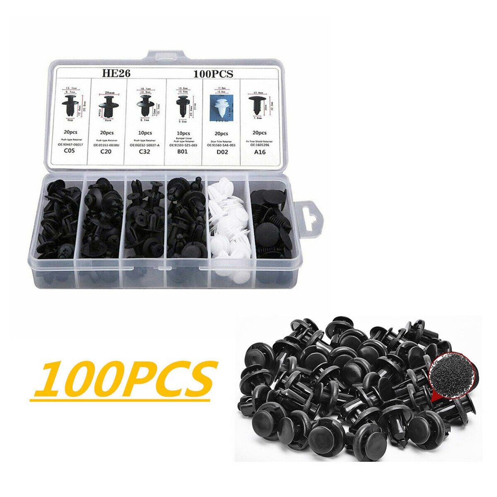 100pcs Car Body Bumper Rivet Retainer Trim Molding Push Pin Clip Car Accessories