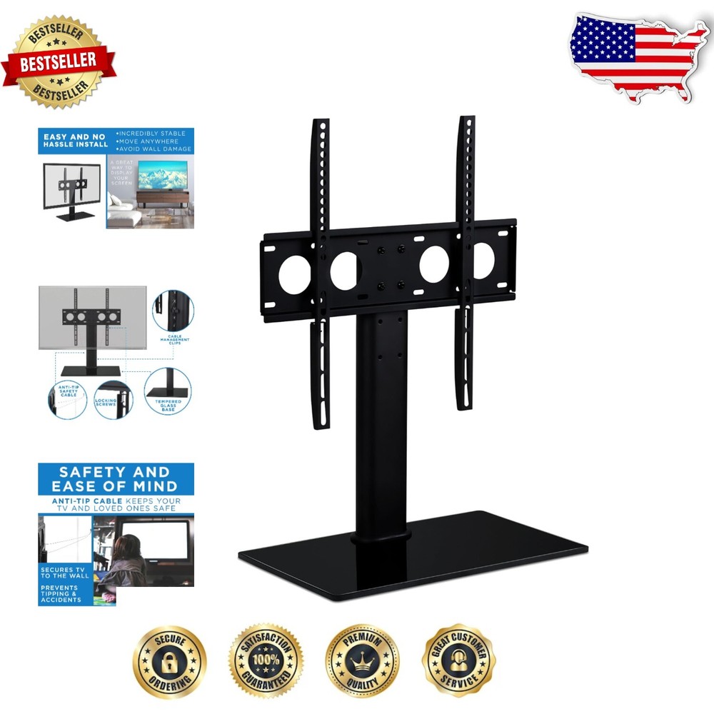 Versatile Universal VESA Mount TV Stand for 27-60 Inches - Safety Strap Included