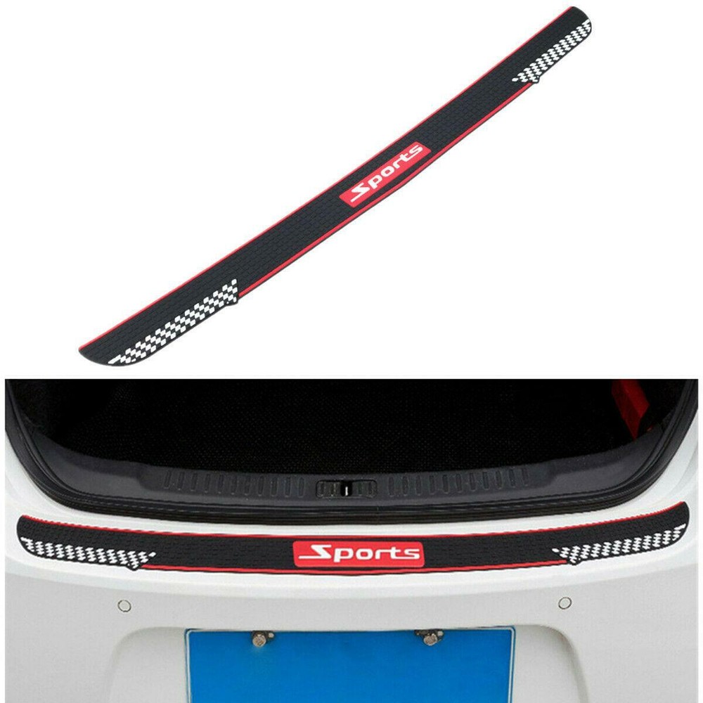 Red Car SUV Rubber Rear Bumper Protector Trim Strip Trunk Sill Guard Scratch Pad