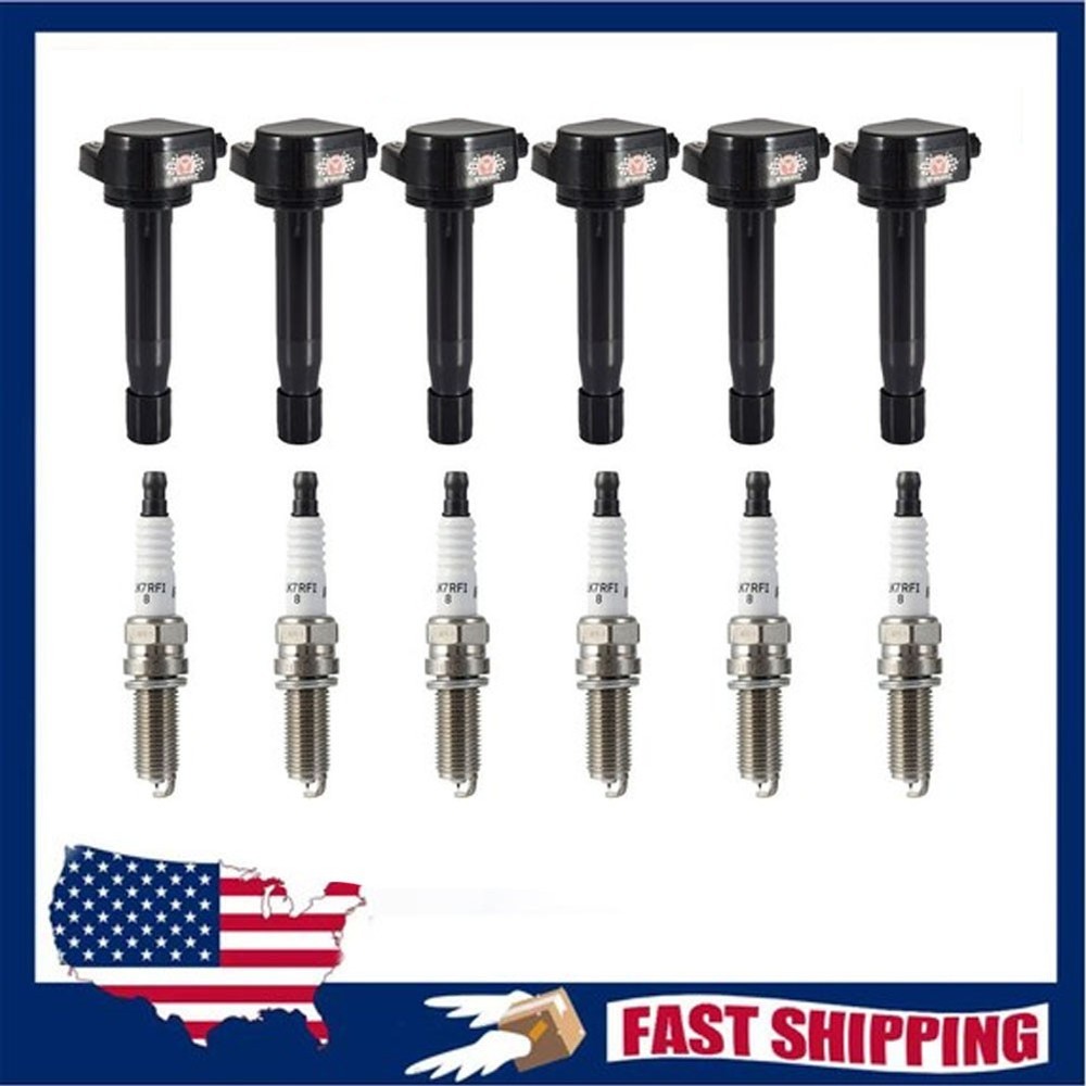 6 Pack Ignition Coil & Iridium Spark Plug for 2008-12 Honda Accord 3.5L V6 UF603