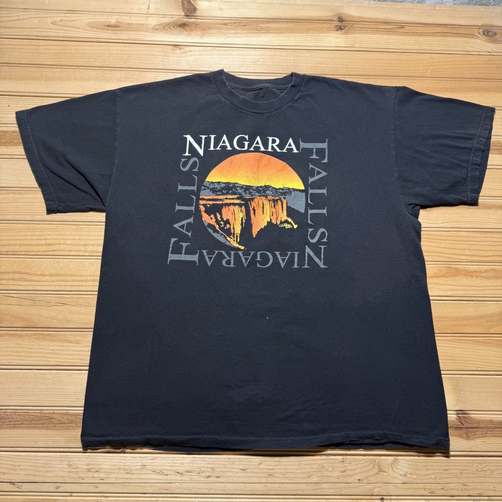 Vintage 90s Niagara Falls Nature Landscape Scenic Graphic Souvenir T-Shirt Large