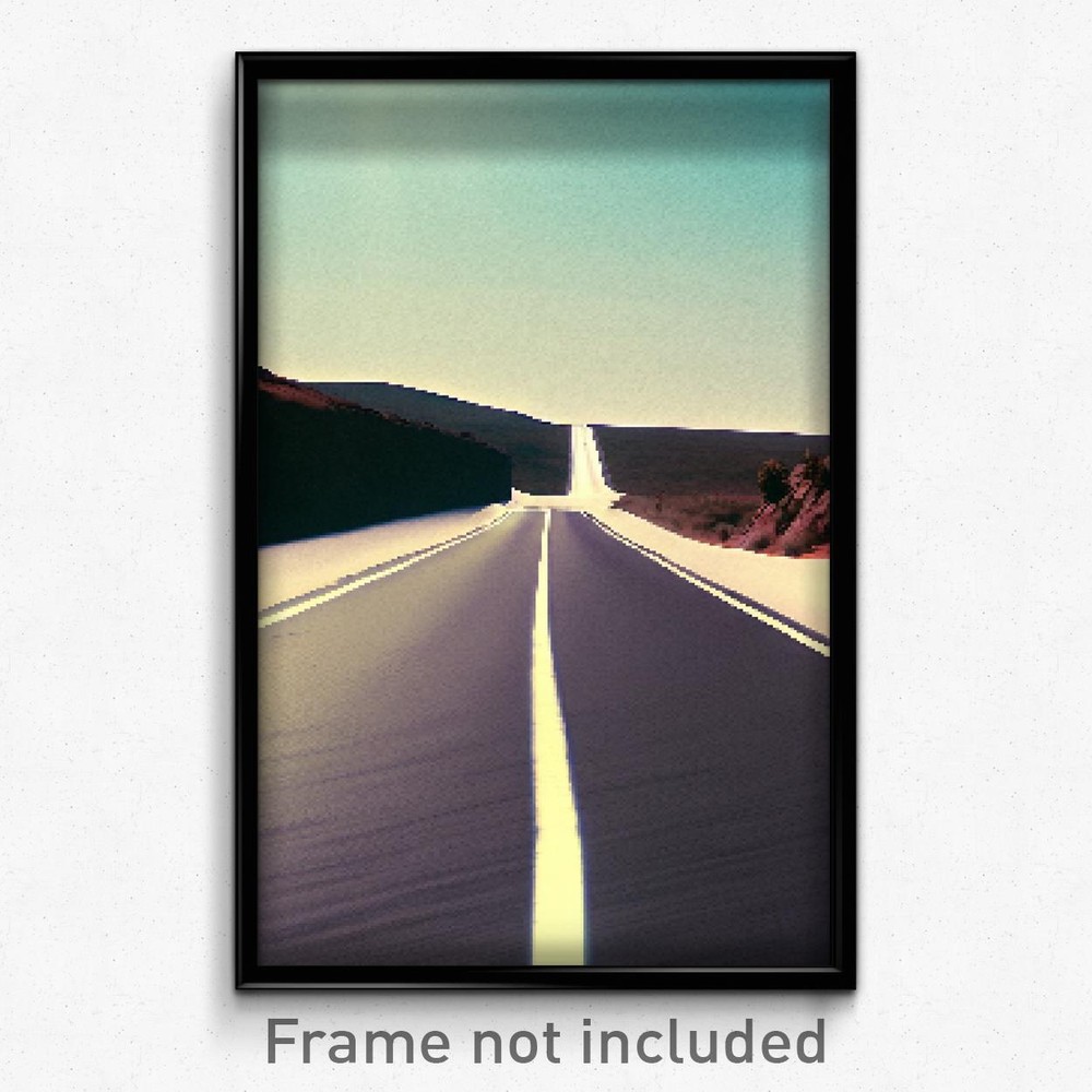 Pixel Art Poster - White Road (8 Bit Psychedelic Trippy Weird Video Game Print)
