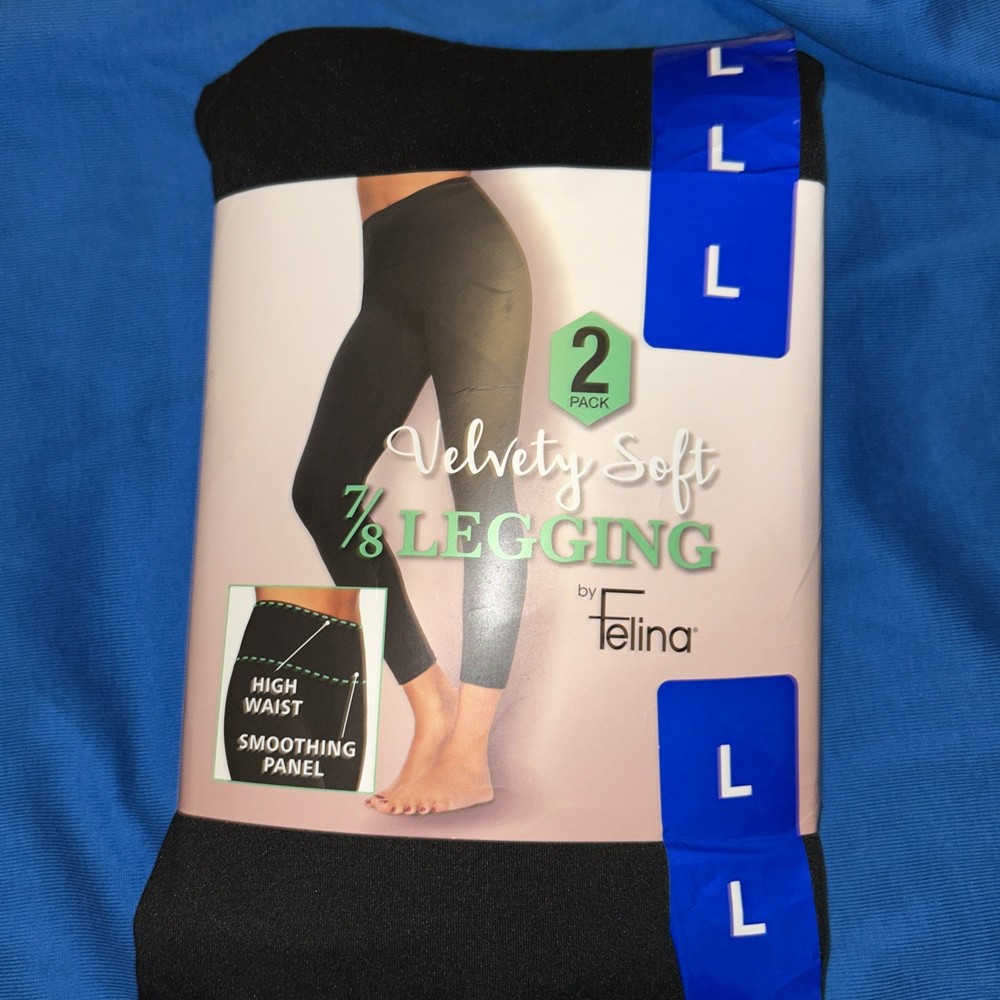 Felina Velvety Soft 7/8 Legging (2-Pack) High Smoothing Panel 4-Way Strech 99