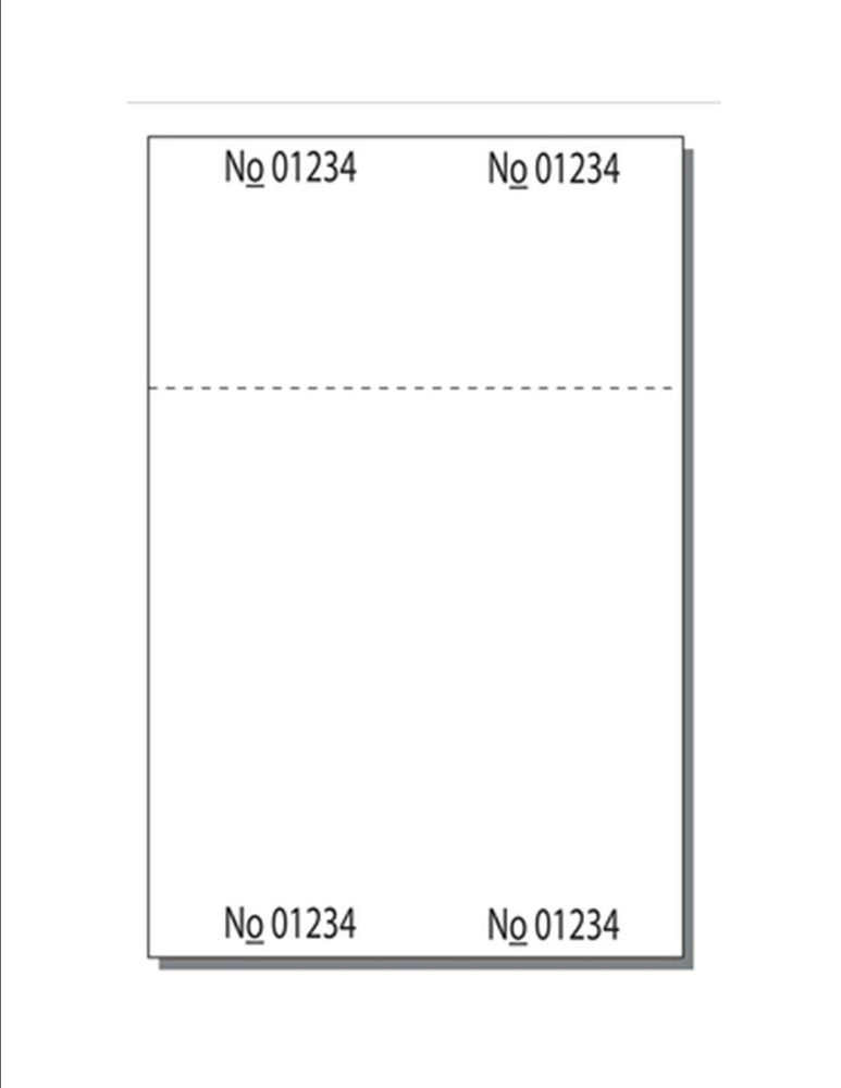 Numbered Ticket Sheets 4.25x6.5 with 2 Tickets Per Sheet White Cover 250 Sheets