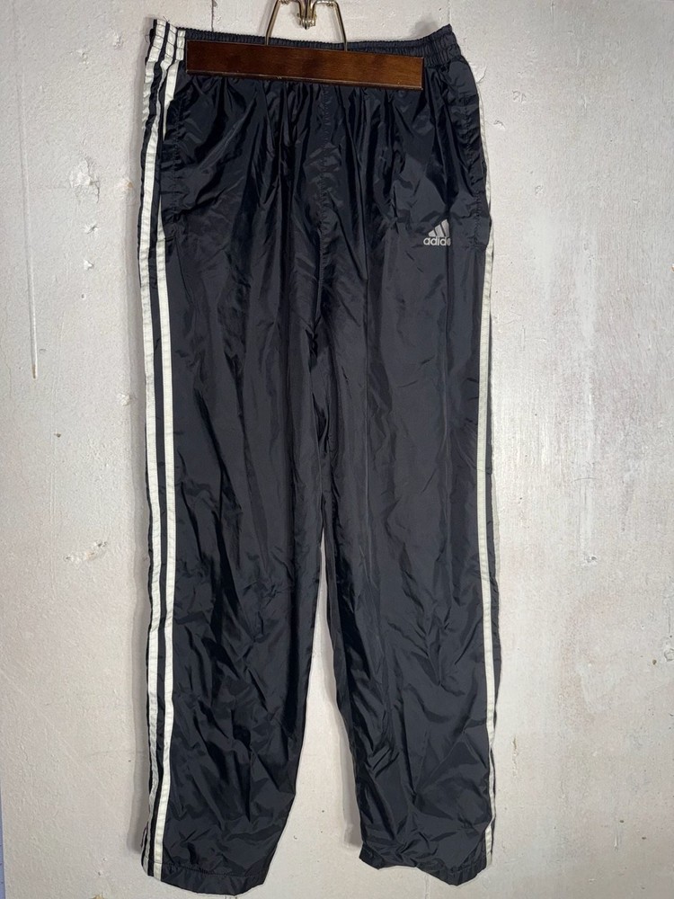 Vintage 90s Adidas Snap Button Tear Away Track Pants Black Size Small