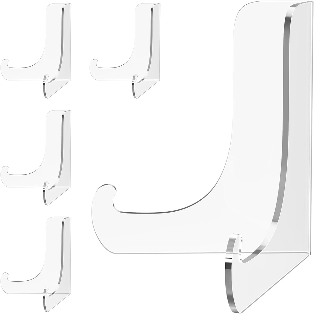 5 Pack Acrylic Display Stand, Plate Stand for Display, Clear Easel Stand, Displa