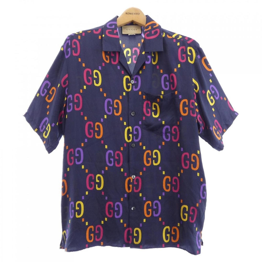 Authentic Gucci Jumbo GG Silk Bowling Shirt 694124 ZAJOZ S/S Shirt #230-000-...