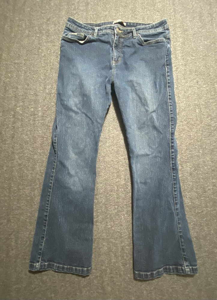 Lee Women's Mid Rise Bootcut Blue Denim Jeans Size 12P
