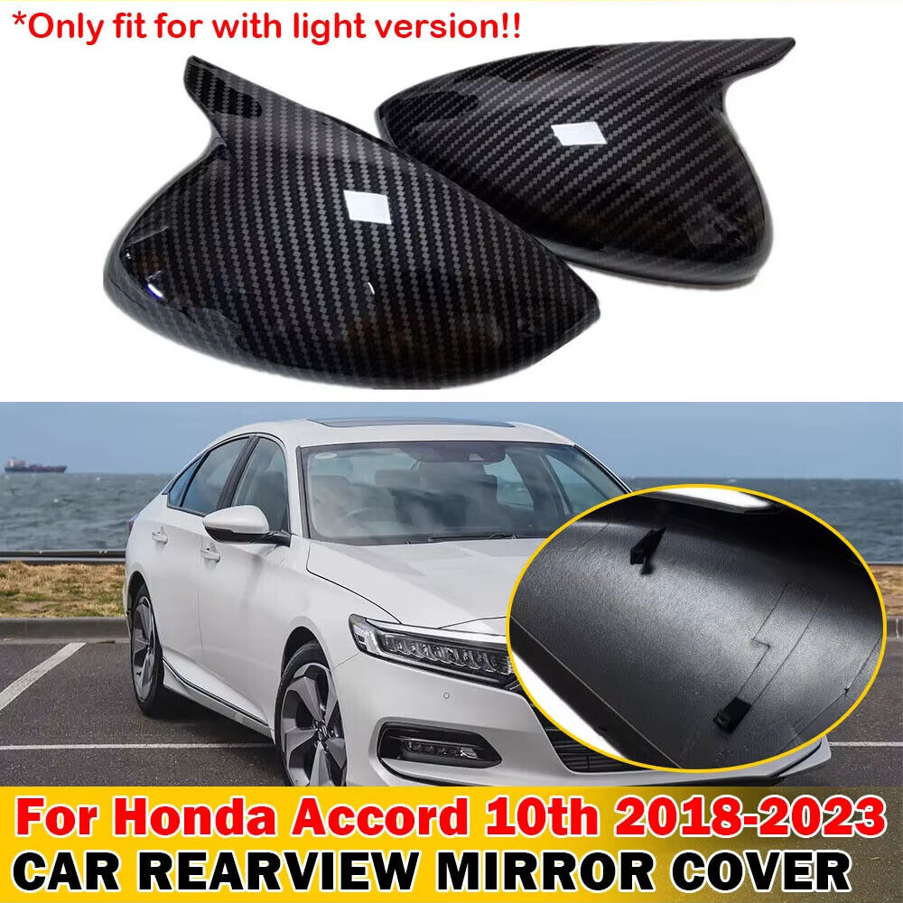 For Honda Accord 2018-2023 2x Rearview Side Mirror Cover Wing Cap Trim Clip on