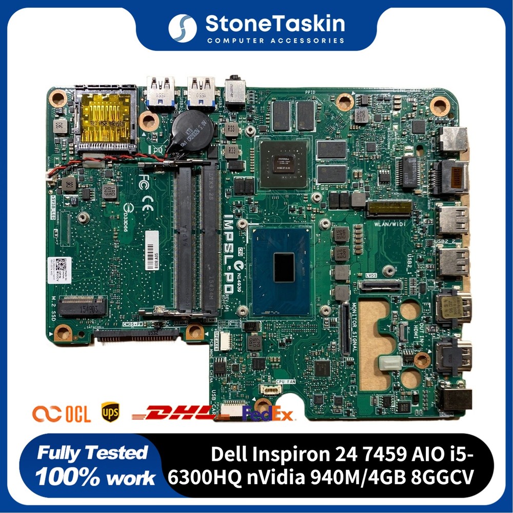 For Dell Inspiron 24 7459 AIO Intel Motherboard i5-6300HQ nVidia 940M/4GB 8GGCV