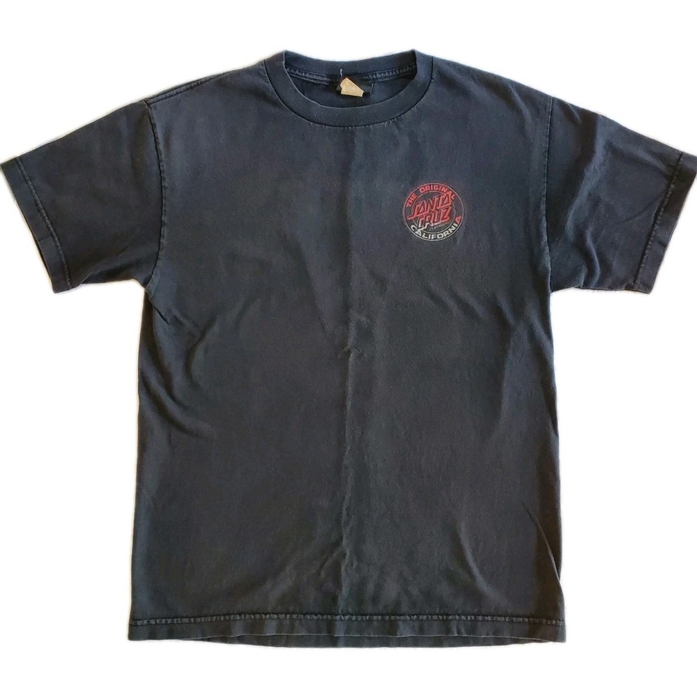 Santa Cruz Men's Black Graphic Logo T-Shirt Crew Neck Short Sleeve Cotton