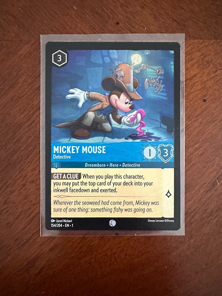 Cold Foil Mickey Mouse - Detective 154/204 Common Disney Lorcana NM