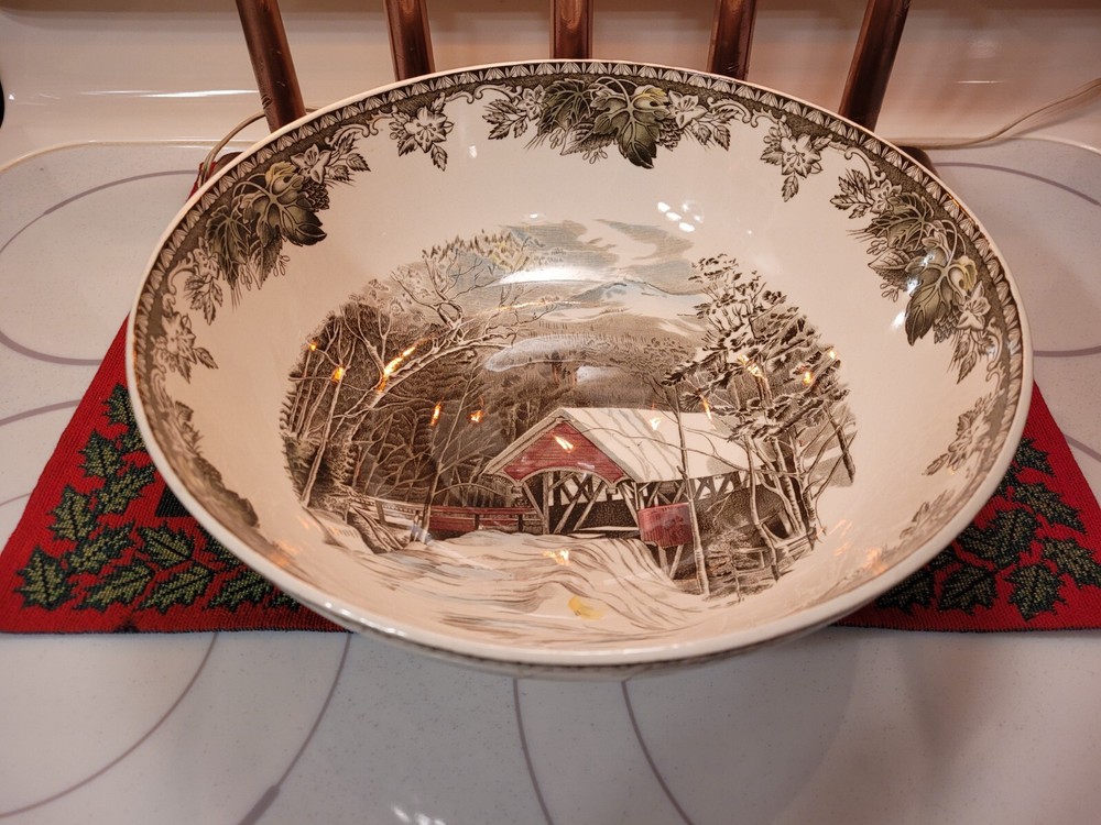 Johnson Bros Friendly Village 12-Inch Large Salad Serving Bowl Made in England